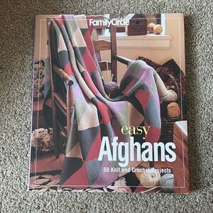 Family Circle Easy Afghans Book knit and crochet book 50 projects